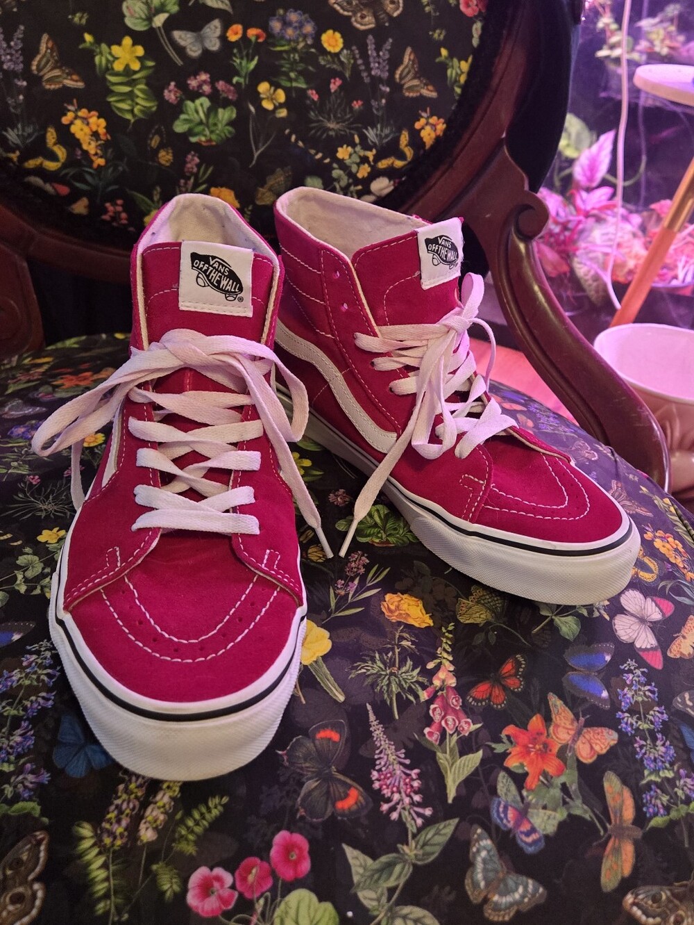 Fall Vans Pink/ Raspberry Taper Slim High-Top Sneakers Unique Pretty Color.